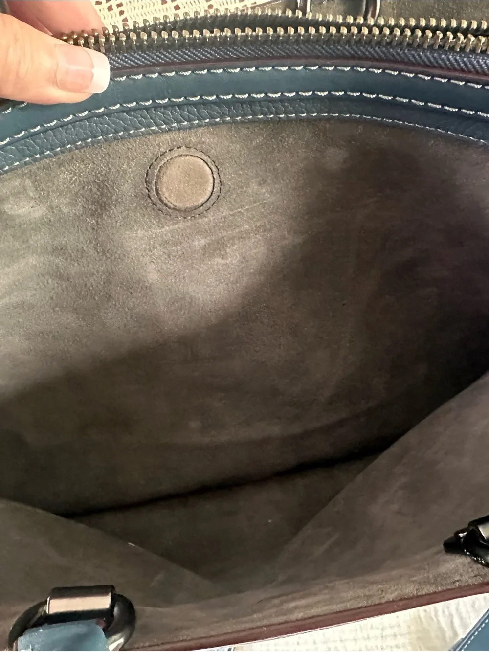 Coach Rogue Brief in Denim Blue with Coach Shark Charm Key Fob